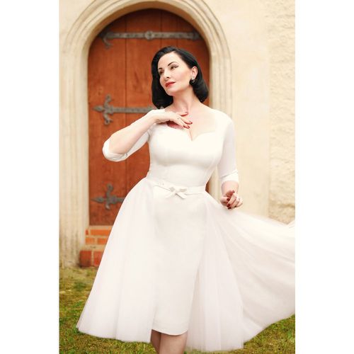 La robe crayon Patrizia en blanc - Vintage Diva - Modalova