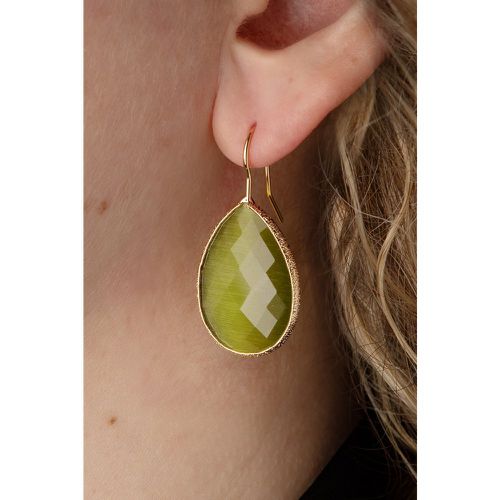 Boucles d'oreilles pendantes avec pierre Lavina en olive - Day&Eve by Go Dutch Label - Modalova