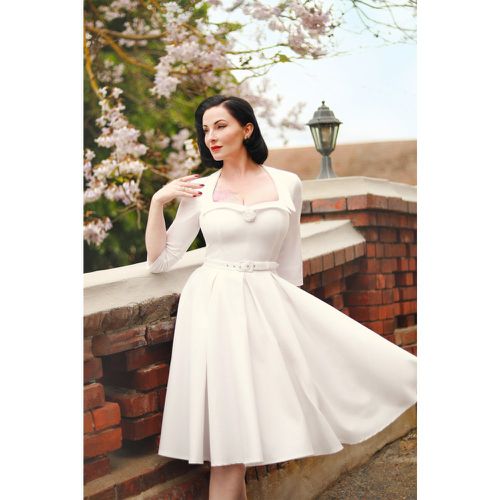 La robe corolle Jayne en cassé - Vintage Diva - Modalova