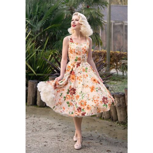 Robe corolle fleurie Yasmin en pêche douce - hearts & roses - Modalova