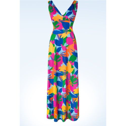Robe longue abstraite Deveny en multi - vintage chic for topvintage - Modalova