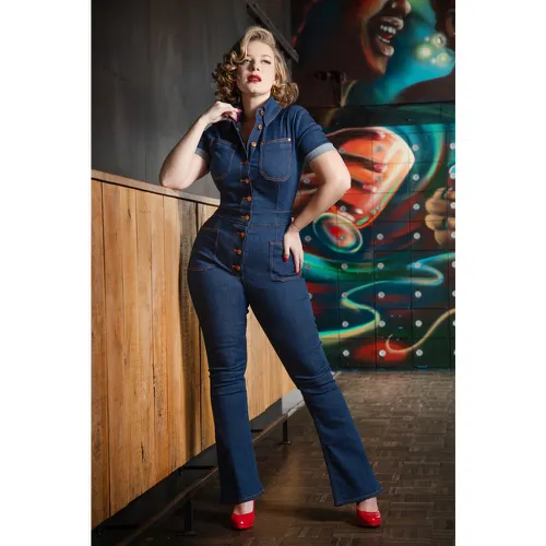 Gloria Lee Jumpsuit Années 50 en Denim - Rock-a-Booty - Modalova