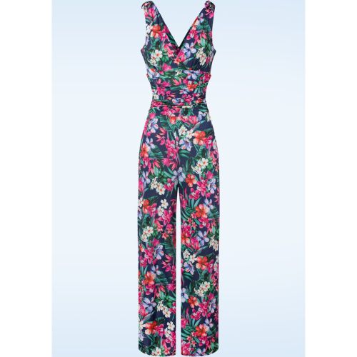 Combinaison tropicale en marine - vintage chic for topvintage - Modalova