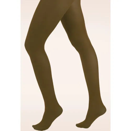 Opaque Tights Années 60 en Olive Foncé - Pamela Mann - Modalova