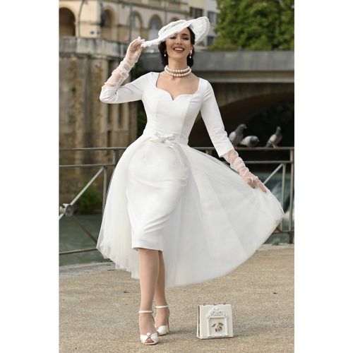 La robe crayon Patrizia en blanc - Vintage Diva - Modalova