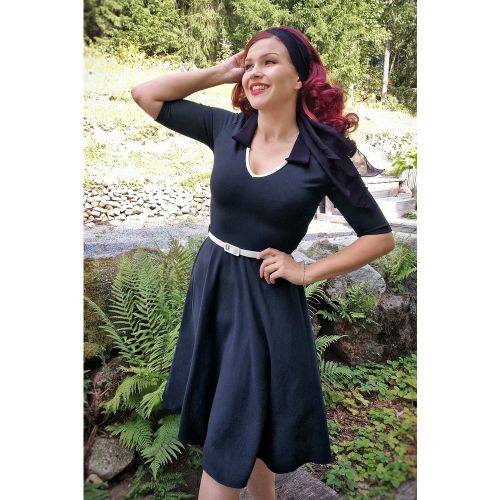 Sandy Swing Dress en Bleu Marine - vintage chic for topvintage - Modalova
