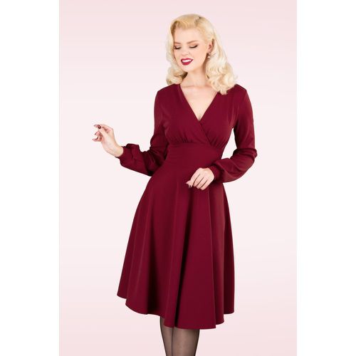 Helaine Swing Dress Années 50 en Bordeaux - vintage chic for topvintage - Modalova