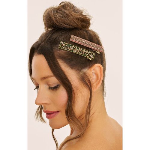 Barrettes Jewelled en poudré et - powder - Modalova