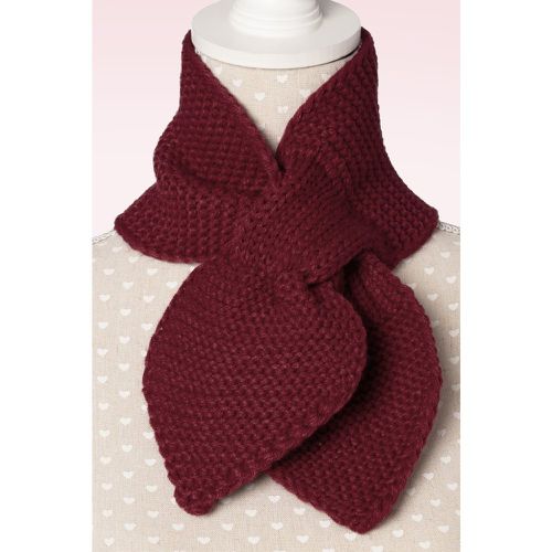 Fru Fru Knitted Scarf Années 50 en Bordeaux - Banned Retro - Modalova