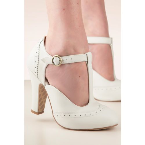 Pompes June Refined Elegance en ivoorwit - Lola Ramona ♥ Topvintage - Modalova