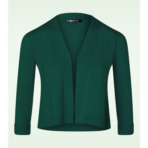 Gilet Ouvert Oda Années 50 en Paon - mak sweater - Modalova