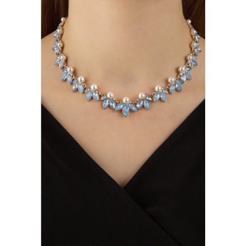 Collier Pearly Leaves en blue - lovely - Modalova