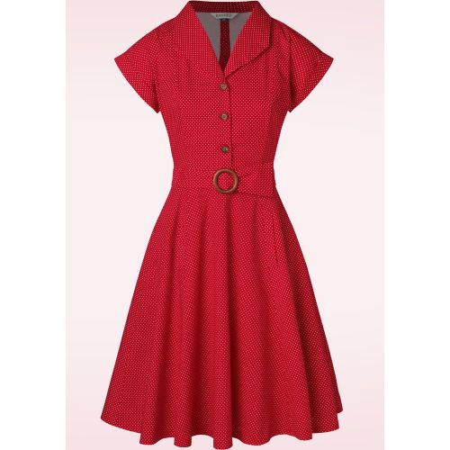 Polka Dot Dance Dress en Rouge - Banned Retro - Modalova