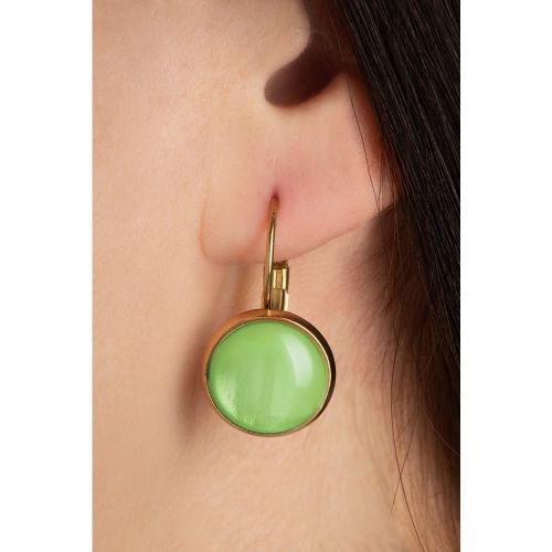 Boucles d'oreilles plaquées or Dot en matcha - Urban Hippies - Modalova