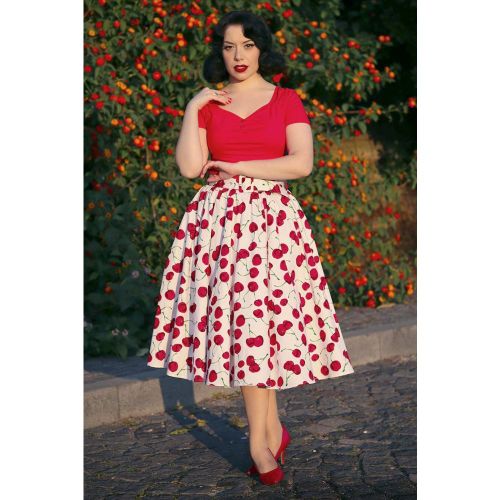 Jupe évasée motif cerises Amelie en - hearts & roses - Modalova