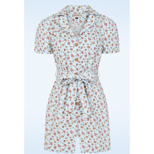 Combishort Flora en bleu ciel - Banned Retro - Modalova