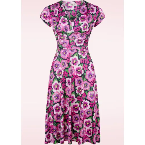 Robe évasée fleurie Sarah en - vintage chic for topvintage - Modalova