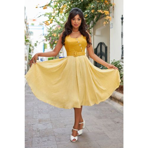 Robe évasée Kilie Naia en jaune - miss candyfloss - Modalova