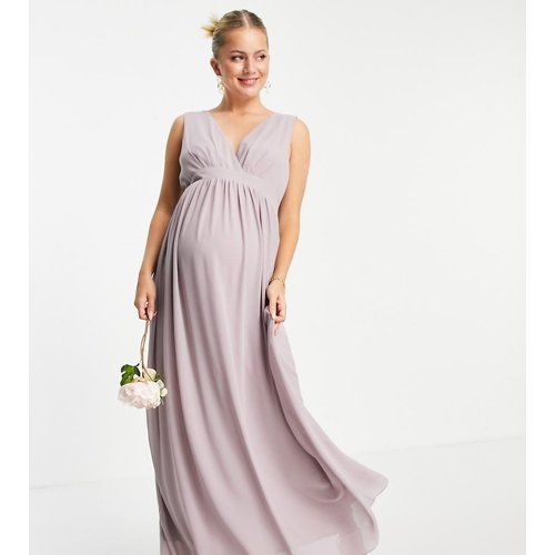 Robe de demoiselle d'honneur en mousseline coupe cache-cœur - clair - TFNC Maternity - Modalova