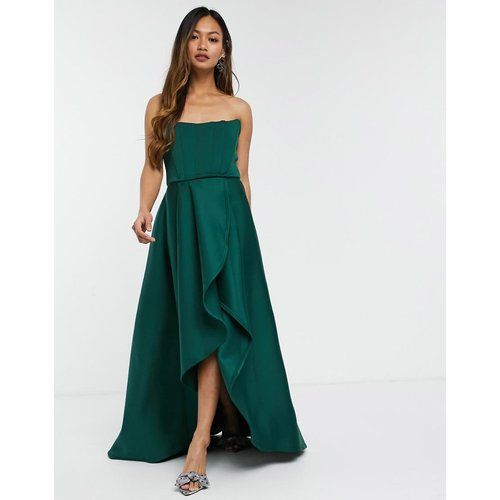Exclusivité - Robe mi-longue style bal de promo avec ourlet asymétrique et détail corset - forêt - True Violet - Modalova