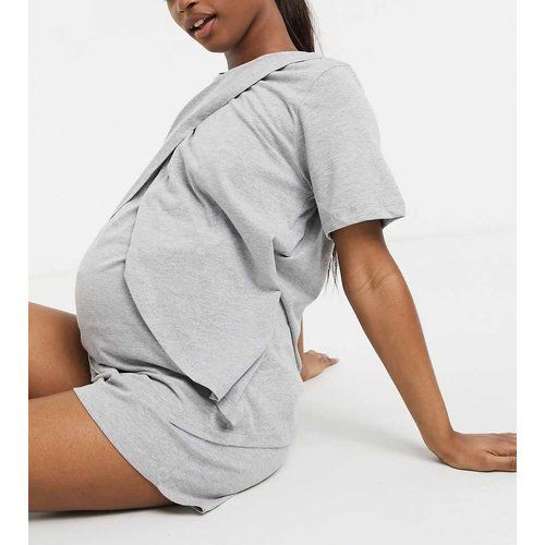 ASOS DESIGN Maternity - Mix & Match - T-shirt de pyjama d'allaitement en jersey - chiné - ASOS Maternity - Nursing - Modalova