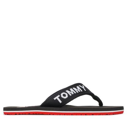 Tongs Tommy Jeans Flip Flop Logo Tape EM0EM01147 Black BDS - Chaussures.fr - Modalova