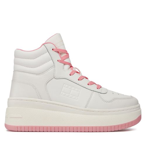 Sneakers Tommy Jeans Tjw Retro Basket Mc Lace Up EN0EN02422 Ecru / Doll Pink YBL - Chaussures.fr - Modalova