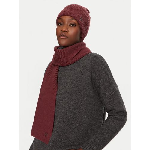 Ensemble bonnet + écharpe Calvin Klein Chunky K60K612621 Bordeaux - Chaussures.fr - Modalova