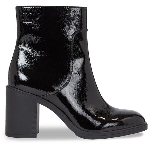 Bottines Calvin Klein Jeans Mid Block Heel Boot Naplak Wn YW0YW01258 Triple Black 0GT - Chaussures.fr - Modalova