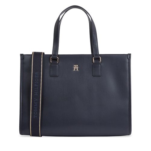 Sac à main Tommy Hilfiger Th Monotype Tote AW0AW15978 Space Blue DW6 - Chaussures.fr - Modalova