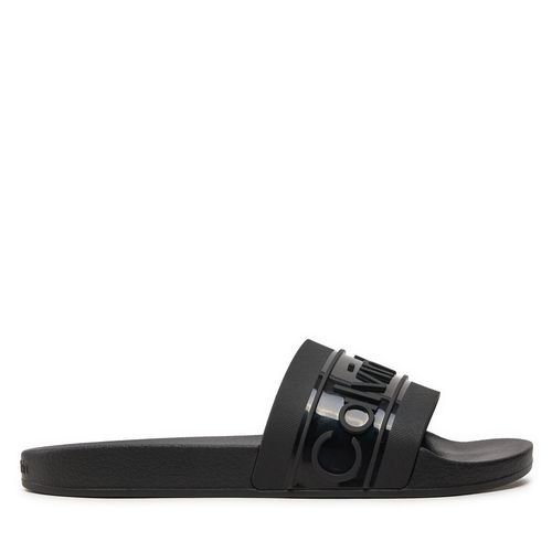 Mules / sandales de bain Calvin Klein Slide Tpu Saffiano HW0HW02107 Noir - Chaussures.fr - Modalova