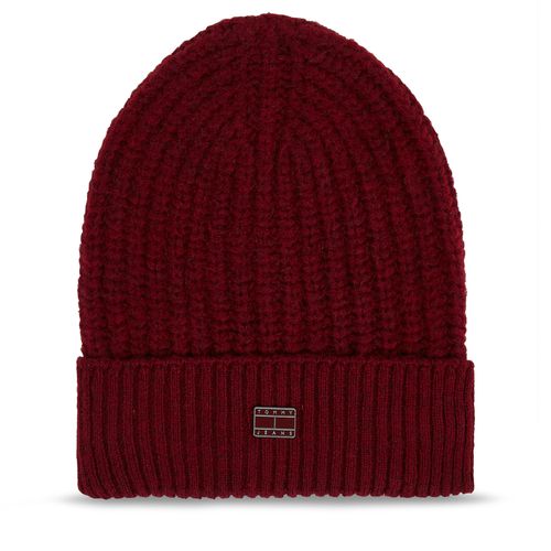 Bonnet Tommy Jeans Tjw Cosy Knit Beanie AW0AW15462 Deep Rouge VLP - Chaussures.fr - Modalova
