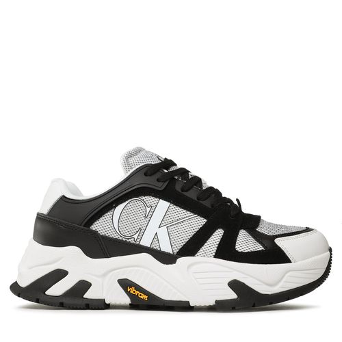 Sneakers Calvin Klein Jeans Chunky Runner Vibram Lth Mix YM0YM00719 Bright White/Black YBR - Chaussures.fr - Modalova