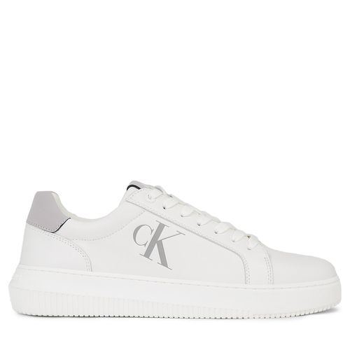Sneakers Calvin Klein Jeans Chunky Cupsole Laceup Lth Mix YM0YM00775 Blanc - Chaussures.fr - Modalova