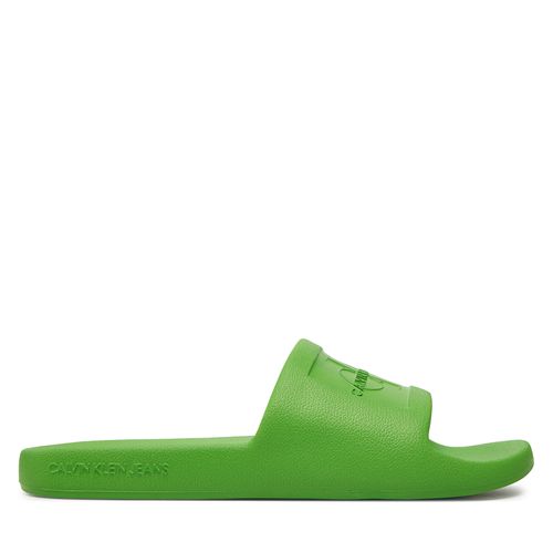 Mules / sandales de bain Calvin Klein Jeans Slide Monogram Debossed Eva YW0YW00102 Vert - Chaussures.fr - Modalova