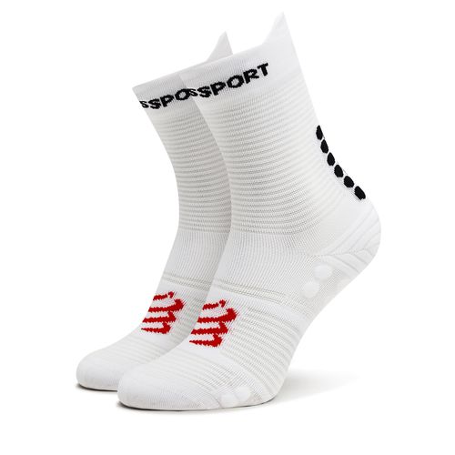 Chaussettes hautes unisex Compressport Pro Racing V4.0 Run High XU00046B White/Black - Chaussures.fr - Modalova