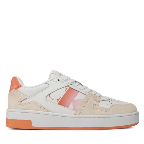 Sneakers Calvin Klein Jeans Basket Cupsole Lace Mix Nbs Sat YW0YW01446 Bright White/Coral Rose 02T - Chaussures.fr - Modalova