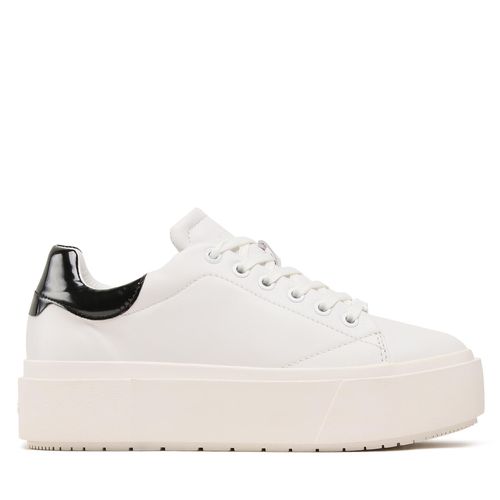 Sneakers Calvin Klein Squared Flatform Cupsole Lace Up HW0HW01775 White/Black 0K8 - Chaussures.fr - Modalova