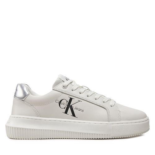 Sneakers Calvin Klein Jeans Chunky Cupsole Laceup Lth Ml Mtl YW0YW01476 Blanc - Chaussures.fr - Modalova