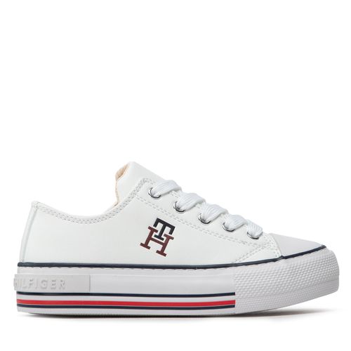 Sneakers Tommy Hilfiger Low Cut Lace Up Sneaker T3A9-32287-1355 M Blanc - Chaussures.fr - Modalova