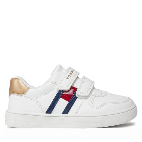 Sneakers Tommy Hilfiger Flag Low Cut Velcro Sneaker T1A9-32956-1355 S White/Platinum X048 - Chaussures.fr - Modalova