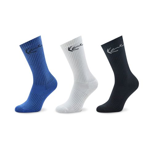 Lot de 3 paires de chaussettes hautes unisexe Karl Kani Signature 3-Pack Sock 3003956 Blue/White/Black - Chaussures.fr - Modalova