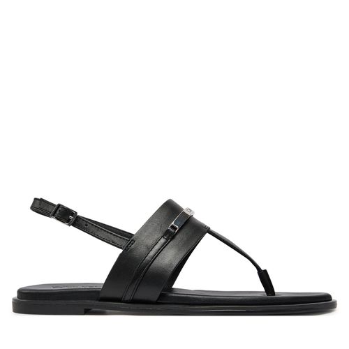 Sandales Calvin Klein Flat Tp Sandal Metal Bar Lth HW0HW02031 Noir - Chaussures.fr - Modalova