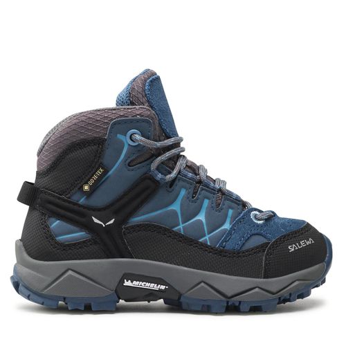 Chaussures de trekking Salewa Jr Alp Trainer Mid Gtx GORE-TEX 64010-0365 Dark Denim/Charcoal - Chaussures.fr - Modalova