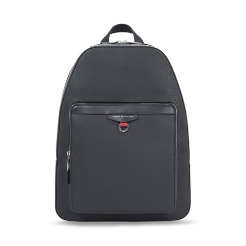 Sac à dos Tommy Hilfiger Th Structured Leather Backpack AM0AM11561 Noir - Chaussures.fr - Modalova
