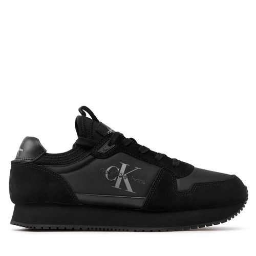 Sneakers Calvin Klein Jeans Runner Sock Laceup Ny-Lth YM0YM00553 Triple Black 0GL - Chaussures.fr - Modalova