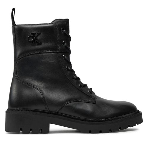 Bottes de randonnée Calvin Klein Jeans Combat Boot Mid Zip Lth In Calf YW0YW01550 Noir - Chaussures.fr - Modalova