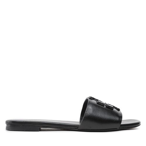 Mules / sandales de bain Tory Burch Double Stack Logo Slide 149466 Noir - Chaussures.fr - Modalova