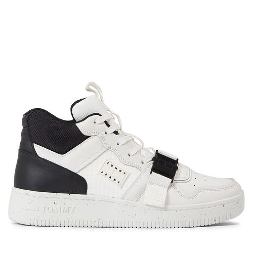 Sneakers Tommy Jeans Tjm Basket Leather Buckle Mid EM0EM01288 Blanc - Chaussures.fr - Modalova