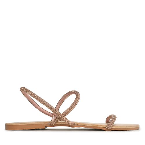 Sandales Manebi Crystal Embellished Leather Sandals V 6.3 Y0 Rose Gold 2 Bands - Chaussures.fr - Modalova
